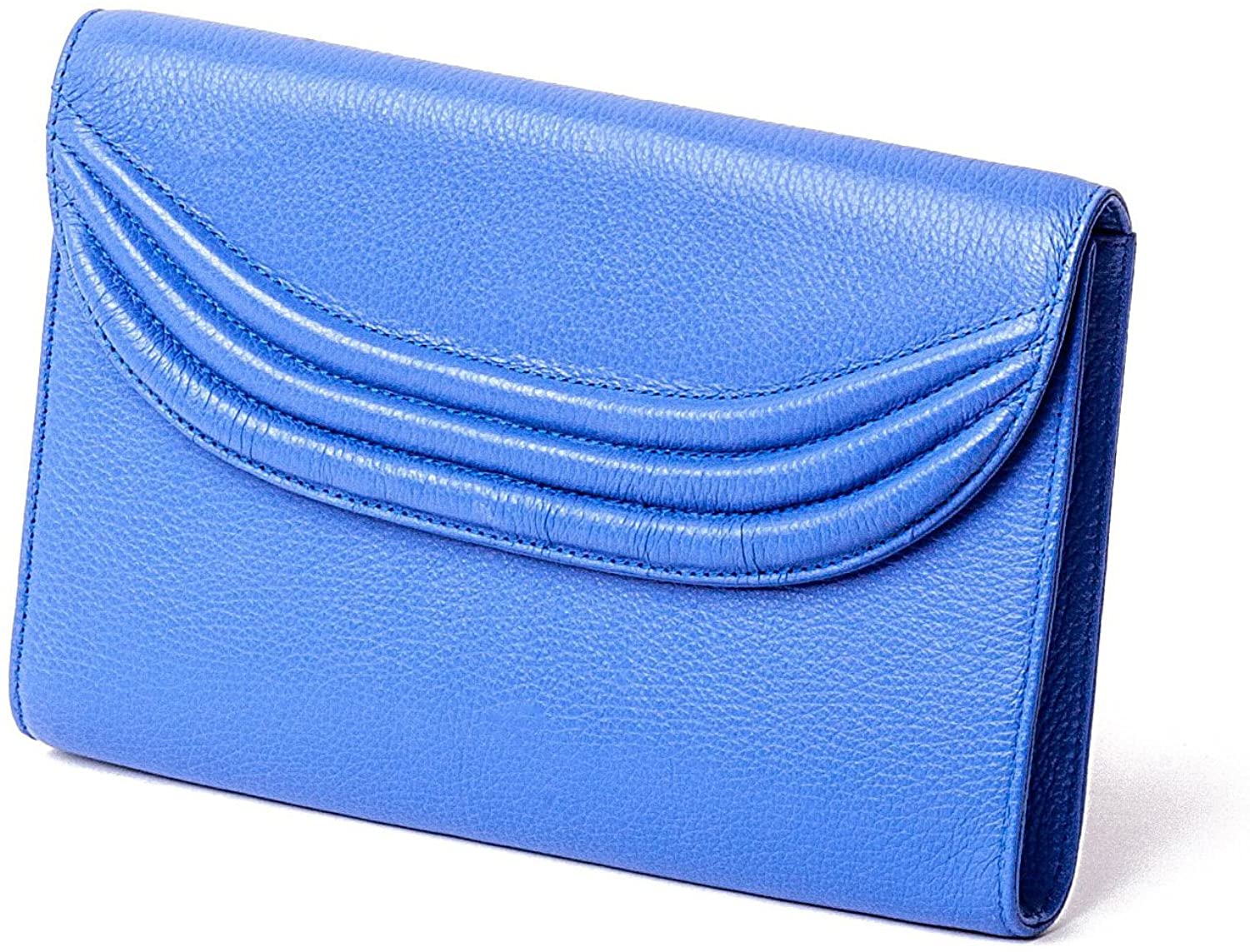 Price:$99.00 Genuine Italian Leather Clutch Purse - Lauren Cecchi New York Clutch - Electric Blue  Handbags   