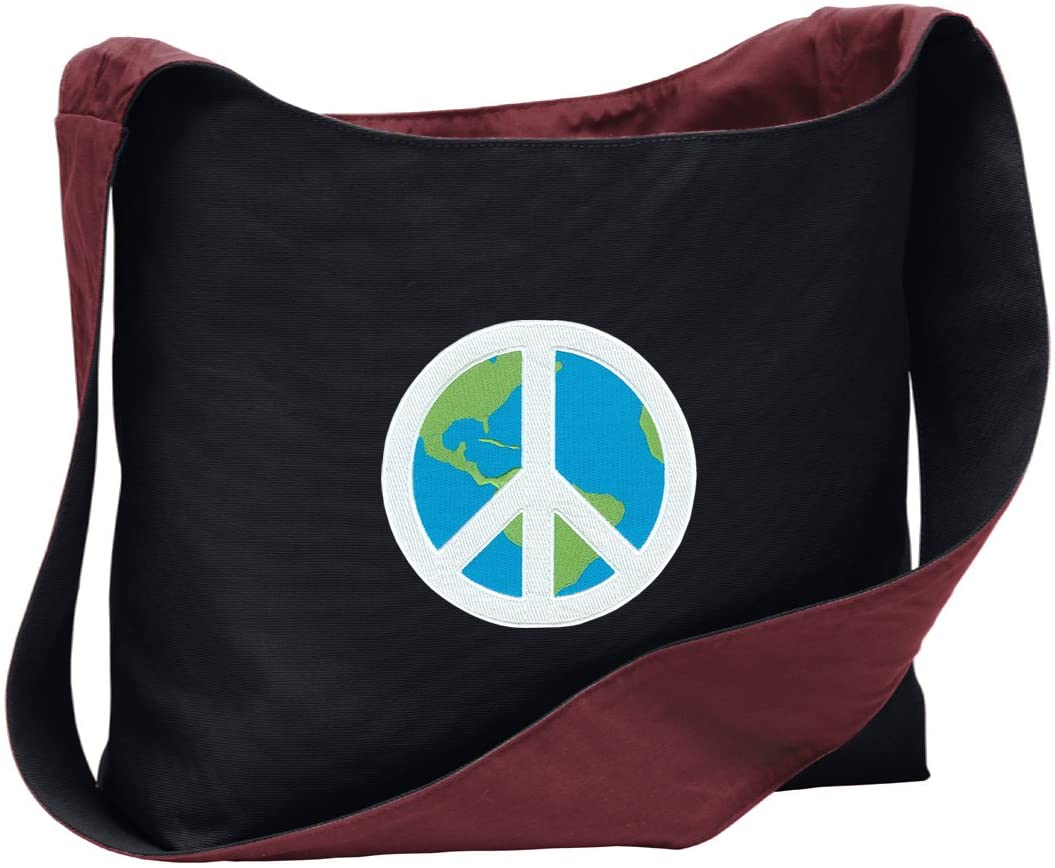 Price:$32.99    Peace Sign Tote Bag Sling Style Cross Body Totes  Clothing