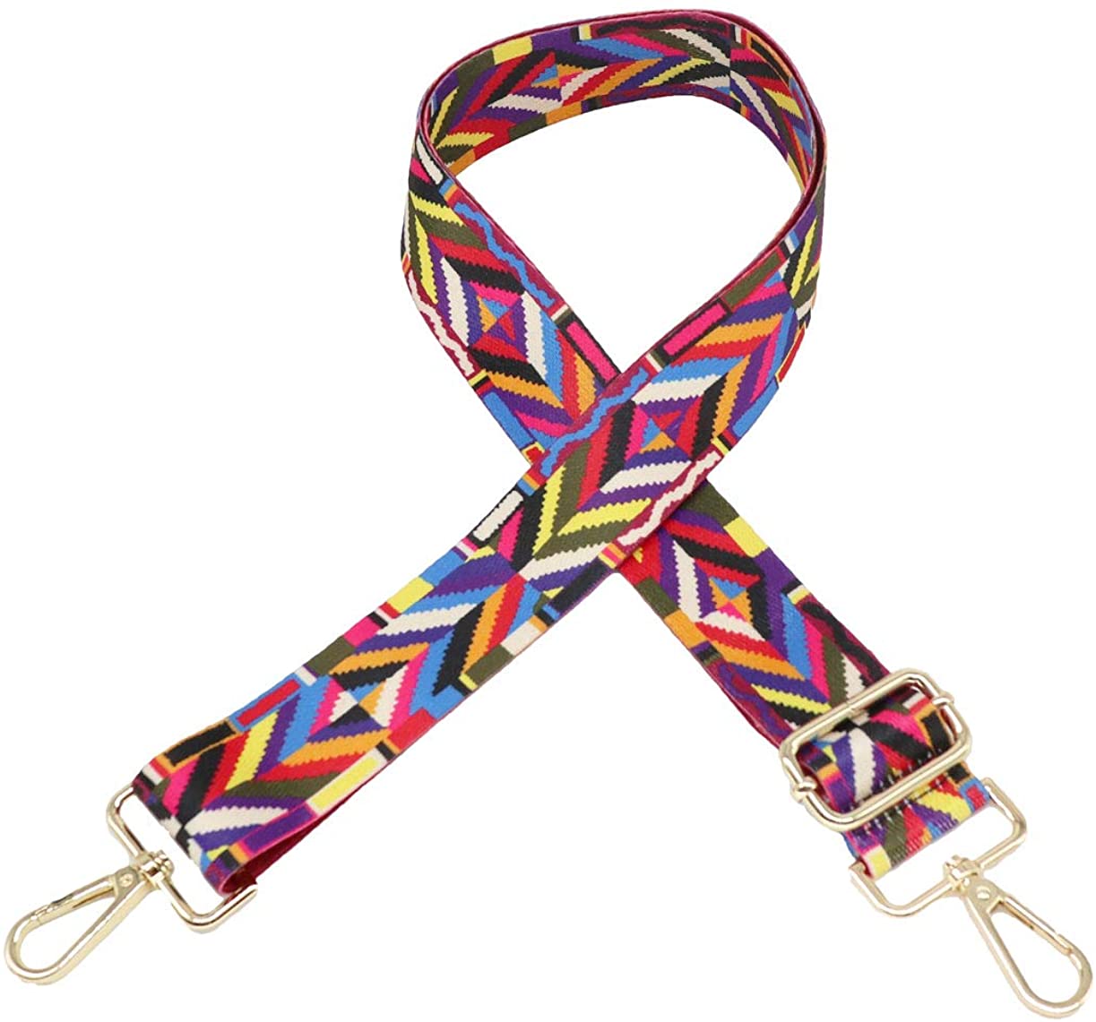 Price:$6.99    Wide Shoulder Strap Adjustable Replacement Guitar Strap Camera Srtap Nylon Crossbody Strap Removable for Handbag Weekender Bag Colorful Geometric  Clothing