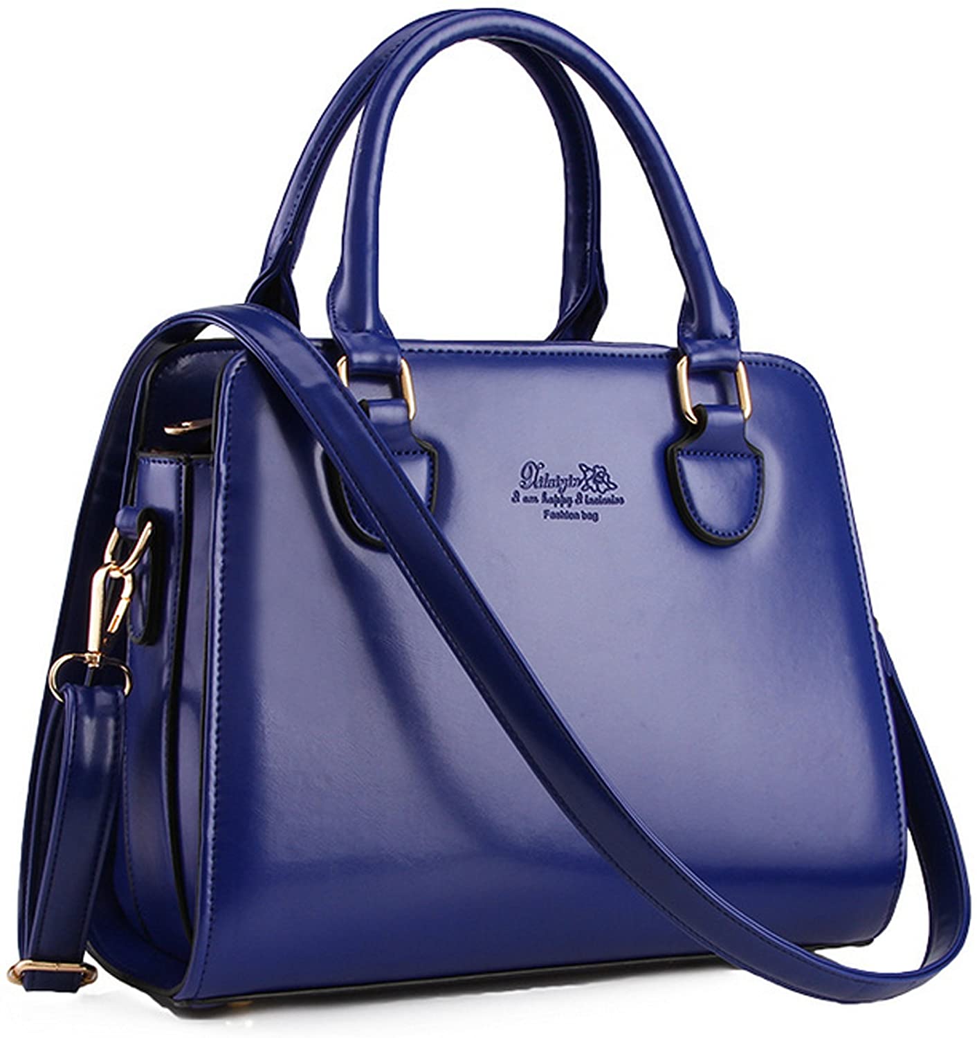 Price:$19.99    Minch Women PU Leather Designer Tote Handbags Shoulder Bags for Work on (Blue)  Clothing