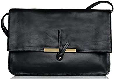 Price:$18.99 Lush Leather Knot Clasp Shoulder Black Clutch  Handbags   