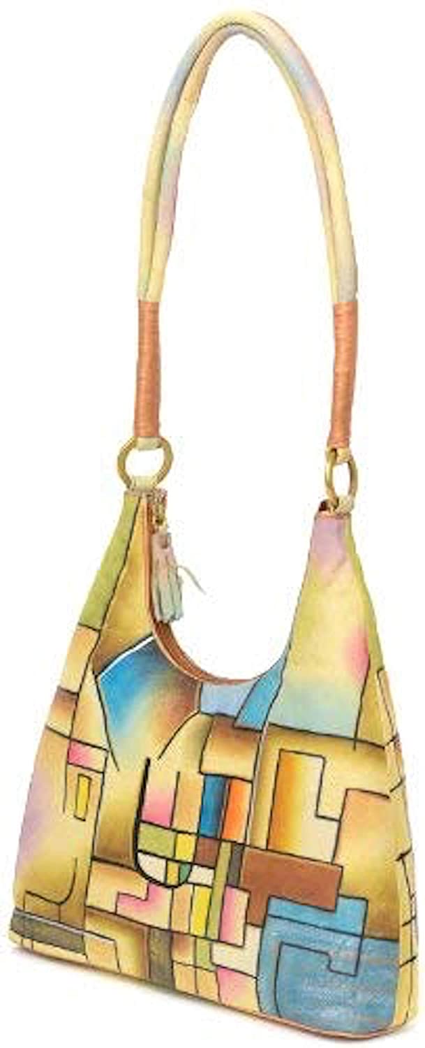 Price:$89.97    ZIMBELMANN SELINA Genuine Nappa Leather Hand-painted Hobo Shoulder Bag  Clothing