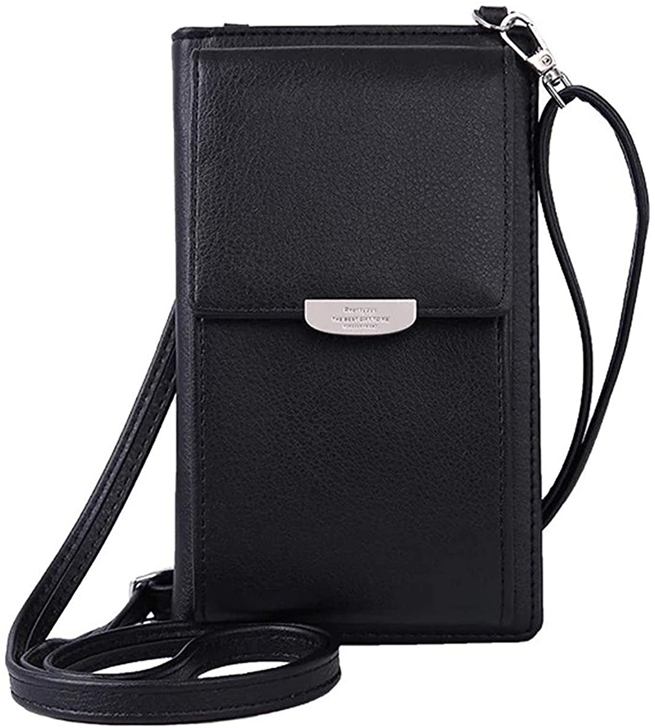 Price:$14.99 HYANUP PU Leather Small Crossbody Bag Cell Phone Shoulder Bag Beach Bag Purse Mini Handbag Wallet with Adjustable Strap for Women Lady Girls (black)  Handbags   