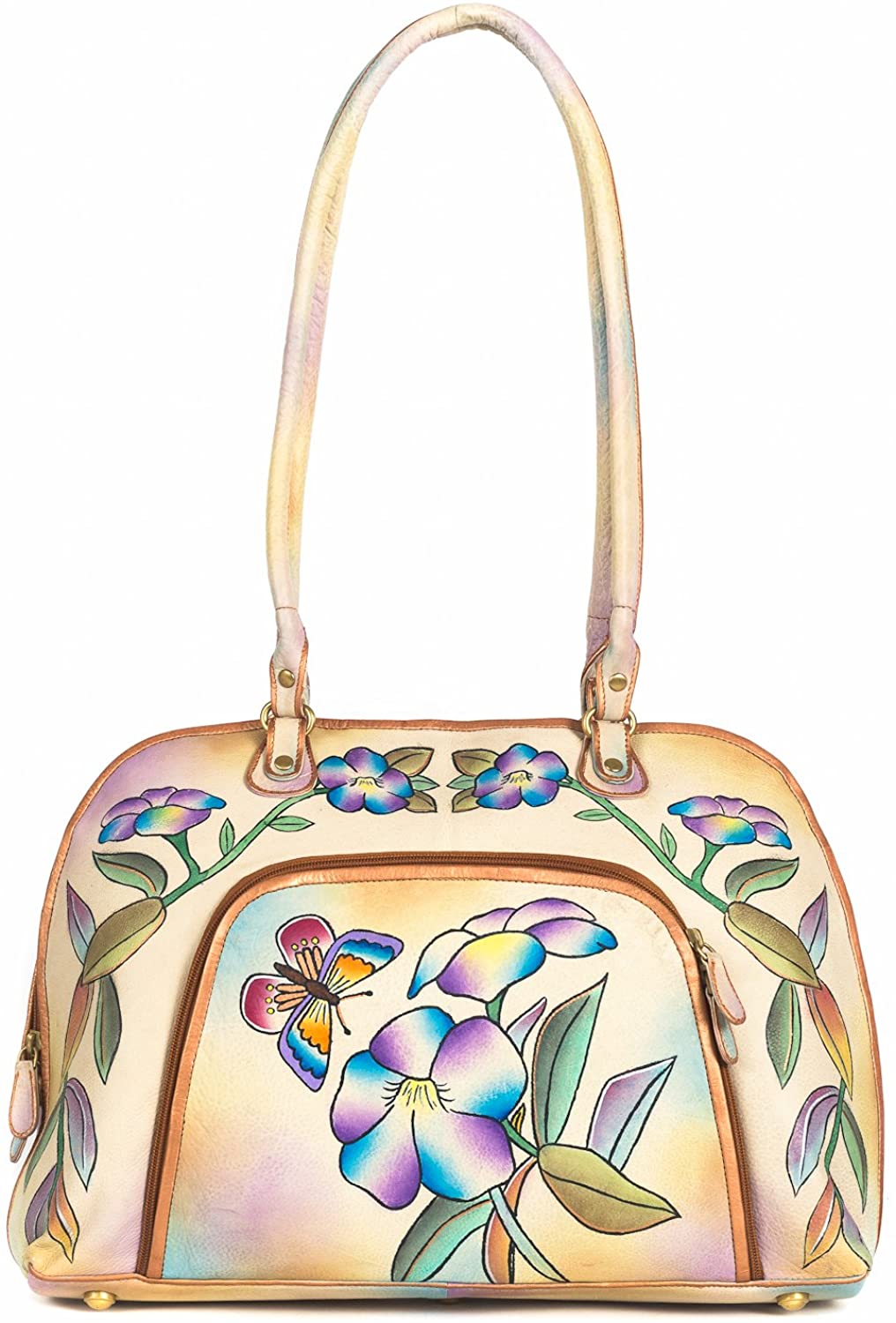 Price:$89.97 ZIMBELMANN IIONA Genuine Nappa Leather Hand-painted Cross Body Shoulder Bag  Handbags   