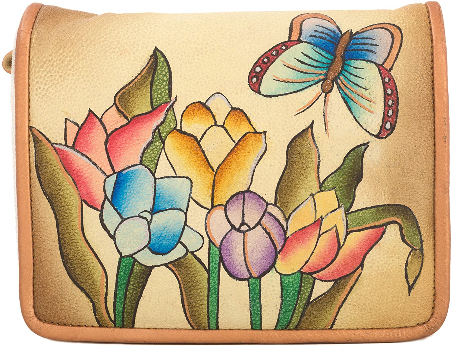 Price:$89.97 ZIMBELMANN FLORA Cross Body Genuine Nappa Leather Cross Body Shoulder Bag  Handbags   