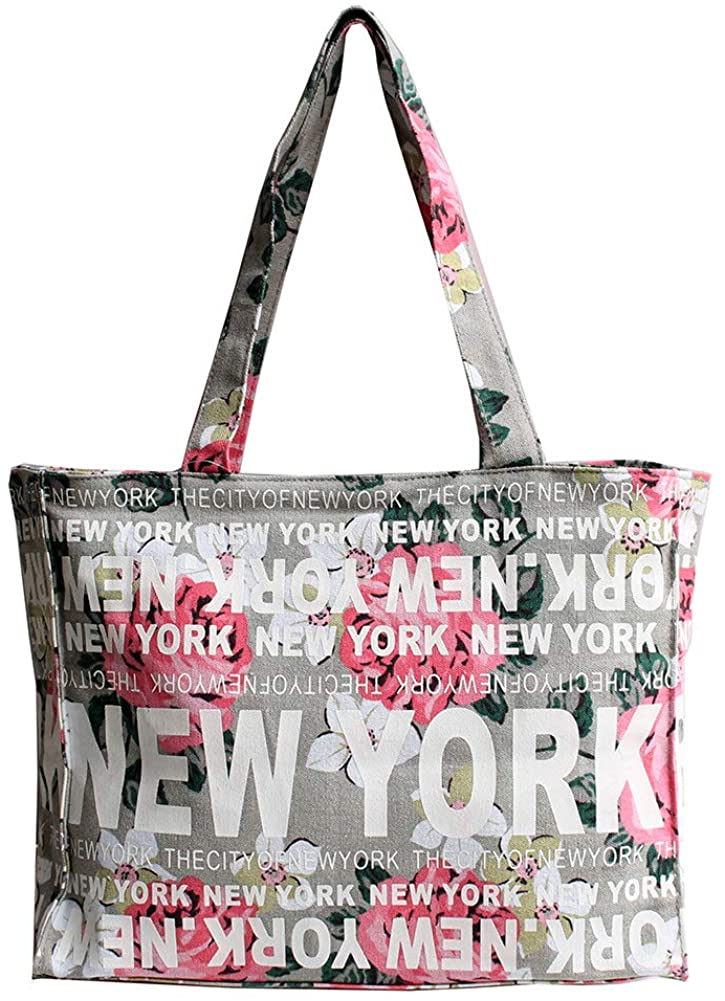 Price:$27.00 Robin Ruth New York Floral Cotton Tote Shoulder Bag (Beige)  Handbags   