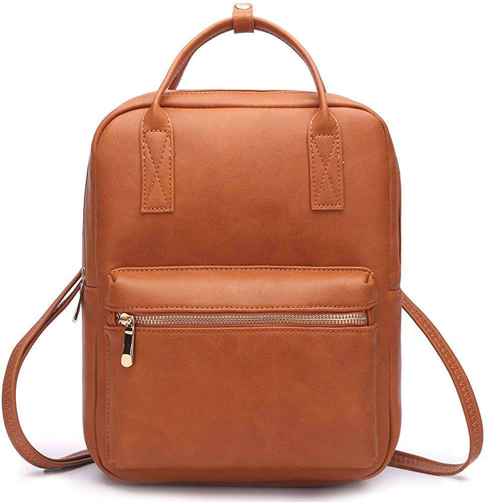 Price:$0.00    HaloVa Women's Backpack, Small Shoulder Bag, Premium Leather Daypack Purse for Girls Ladies, Brown  Clothing