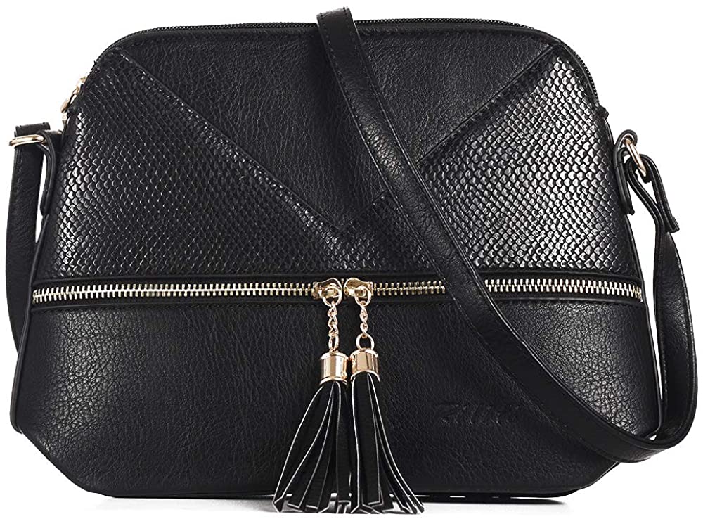 Price:$15.99 Riliti PU Leather Crossbody Bag with Tassel Zipper PockeRiliti Women's Crossbody Bag with Tassel Zipper Pocket Shoulder Bag Medium Purse  Handbags   