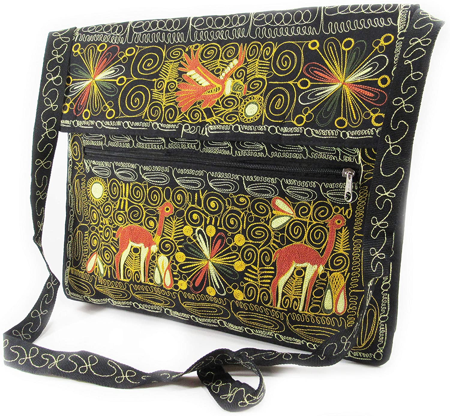 Price:$0.00 ELEGANT CLASSIC ECO FRIENDLY SHOULDER BAG HAND EMBROIDERED BY SIMONA CUTIPA 108728  Handbags   