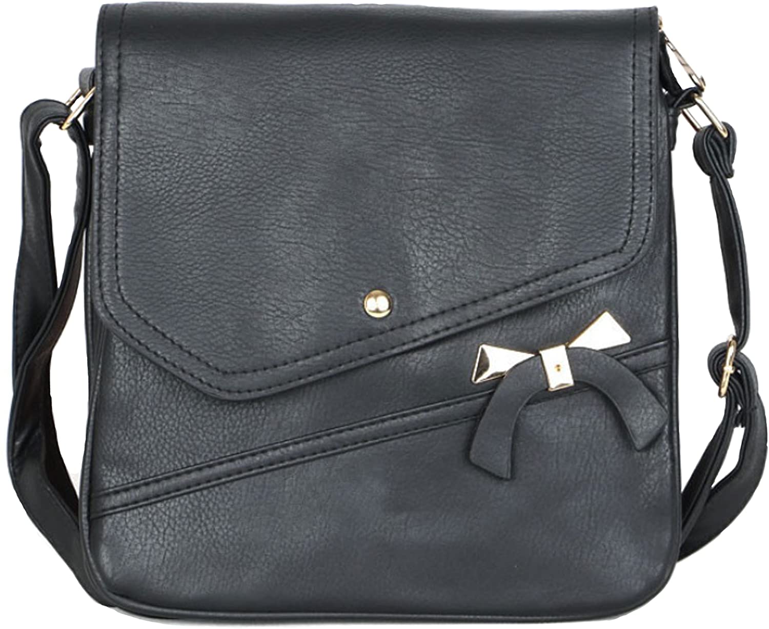 Price:$24.00 Shoulder Bag/Front Flap Shoulder Bag With Decorative Gold Bow  Handbags   