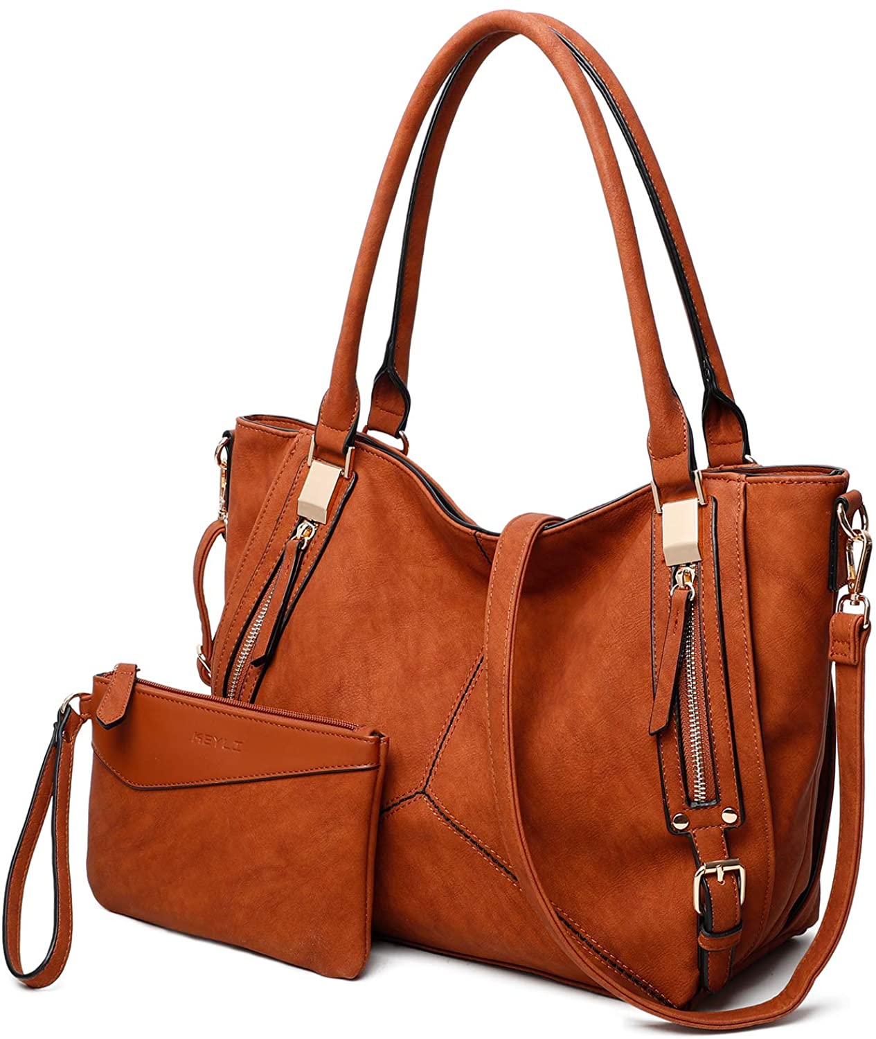 Price:$39.99    KEYLI Womens Fashion Handbags Casual Tote Shoulder Bags Ladies Top Handle Satchel Handbag (Reddish Brown)  Clothing