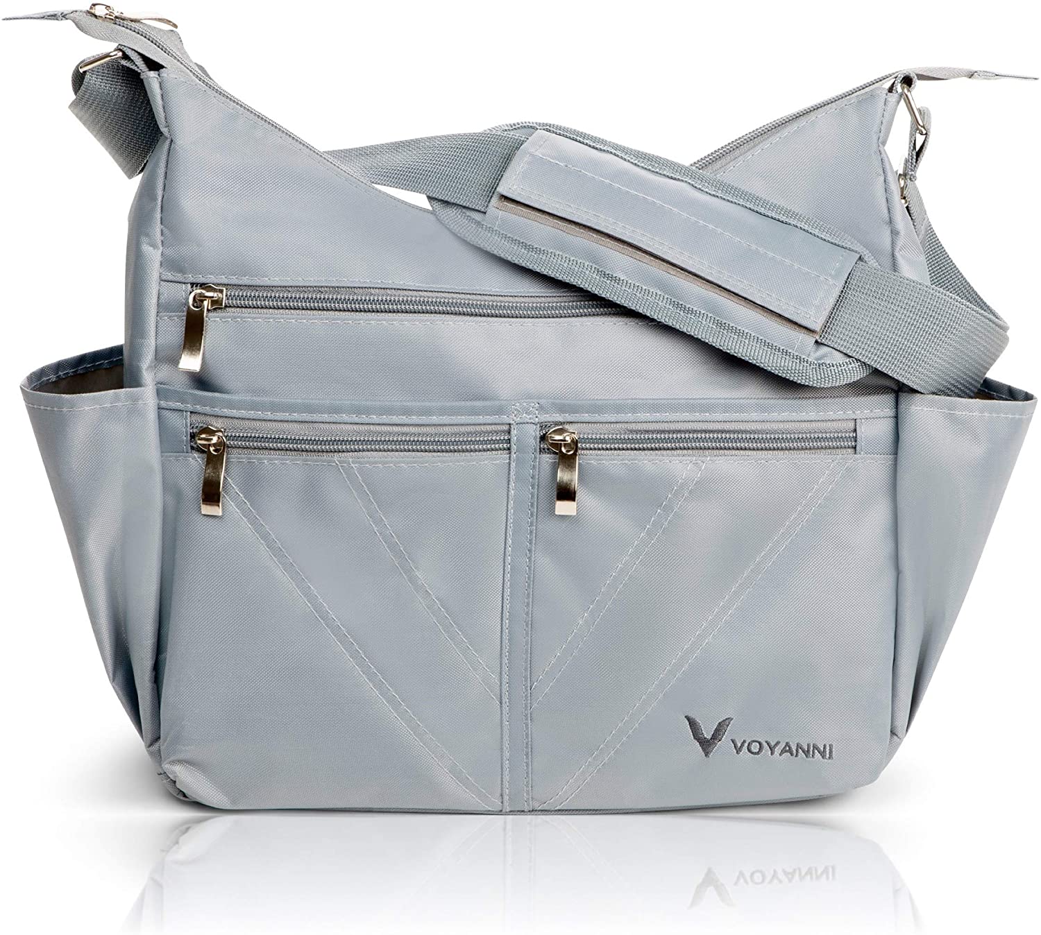 Price:$32.99    Voyanni Large Crossbody Bags for Women - Anti Theft Travel Purse Multipocket Nylon Shoulder Bag Waterproof Purses and Handbags Womens Cross Body (Grey)  Clothing