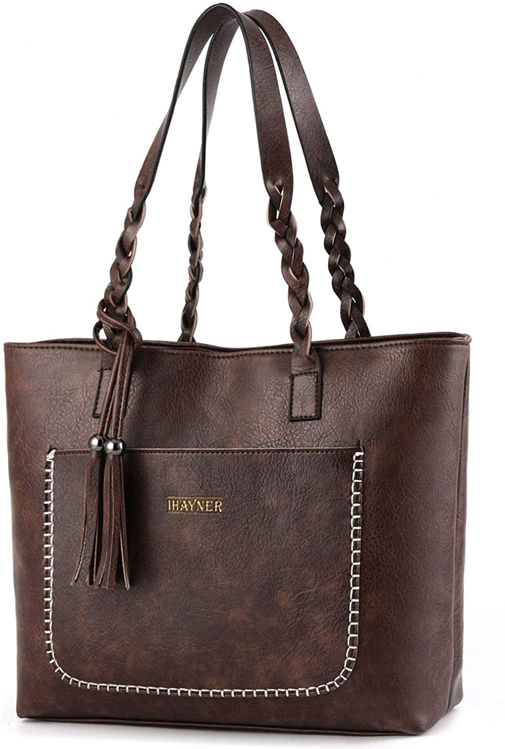 Price:$26.99    Women Tote Bags Retro Shoulder Bag Purse Satchel Hobo Purse Zippred Waterproof Travel Handbags with Tassel (coffee)  Clothing