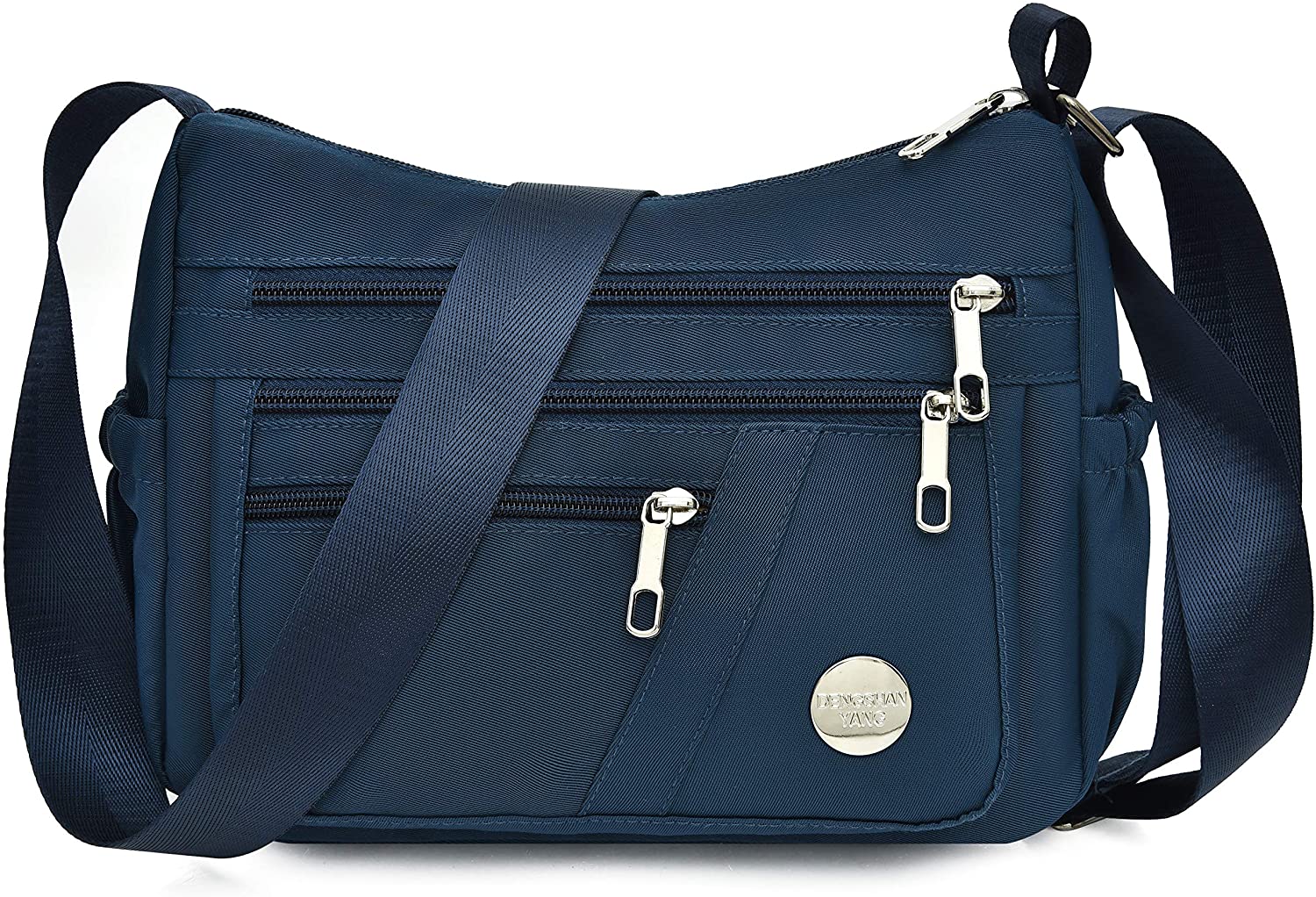Price:$15.99 Anti Thief Crossbody Bag for Women Waterproof Shoulder Bag Messenger Bag Casual Nylon Purse Handbag (Blue)  Handbags   