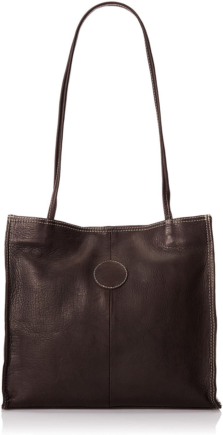 Price:$99.30    Piel Leather Medium Market Bag, Chocolate, One Size  Piel Leather  Clothing