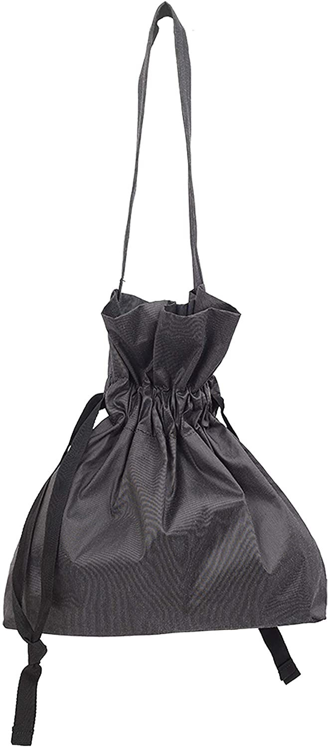 Price:$39.99 KYLIAN Bella Shoulder Taslan Pu, Drawstring Unique Shape Daily Shoulder Bag, Sturdy One Handle, Lightweight Casual Bag. (Grey)  Handbags   