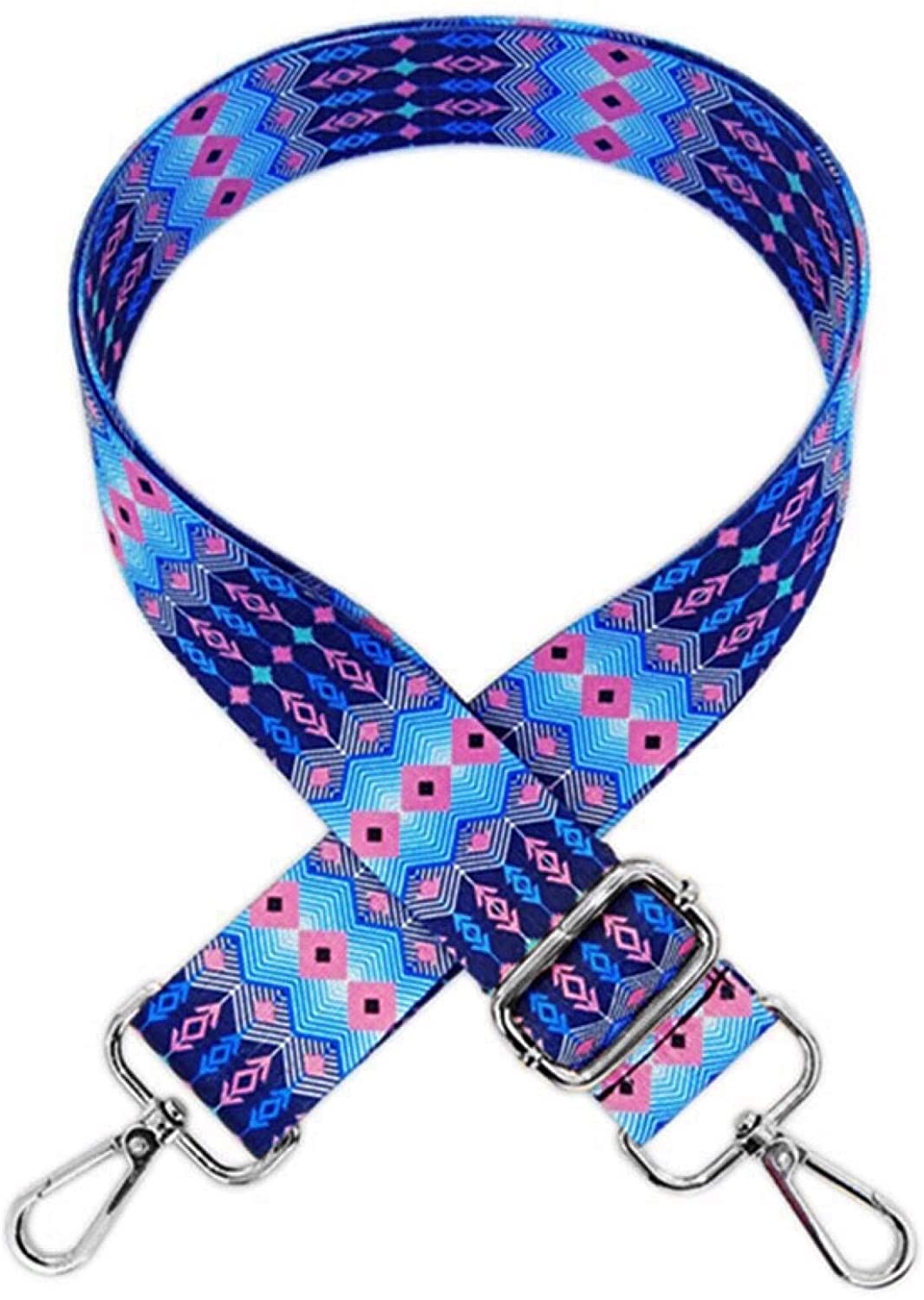 Price:$5.99 Wide Adjustable Shoulder Strap - 1.5" Wide Multi-Color Pattern with Silver Hardware Buckles  Handbags   