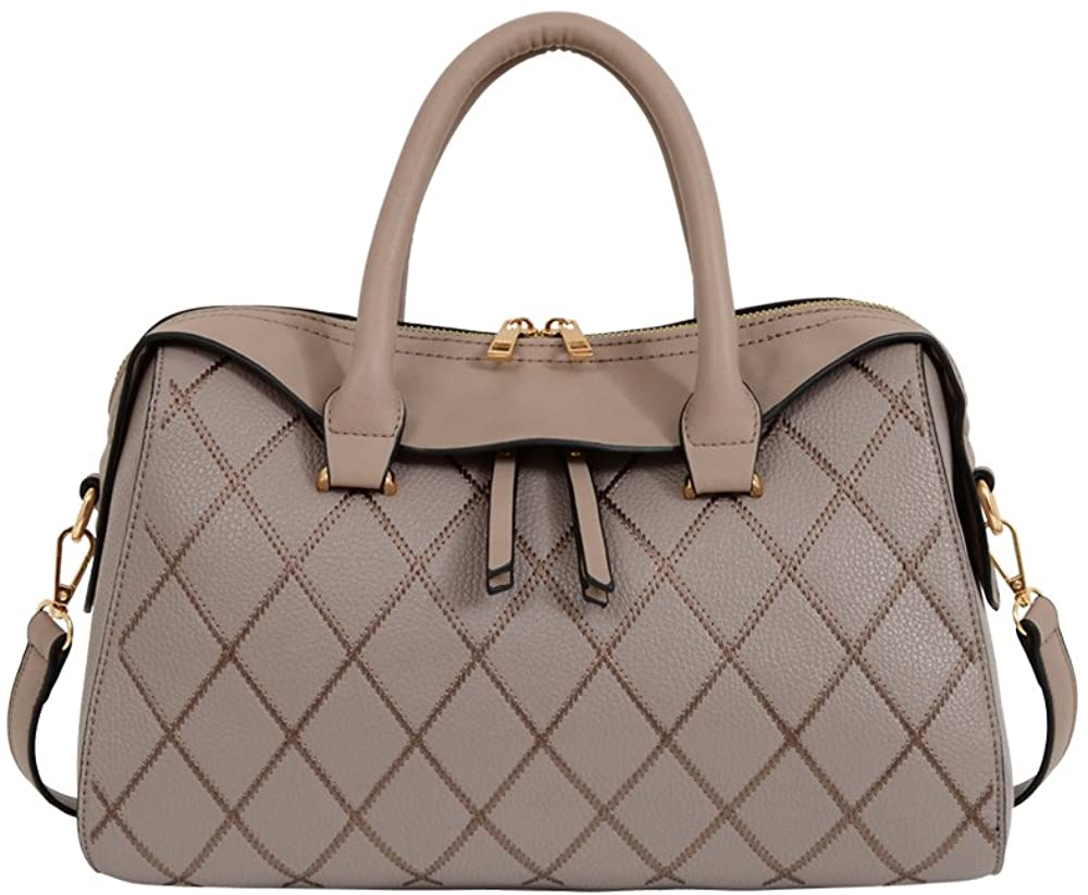 Price:$49.00    Mellow World Felicity Hb27141, Vegan Leather Tonal Quilted Satchel, Zipper Closure, Latte, One Size  Clothing