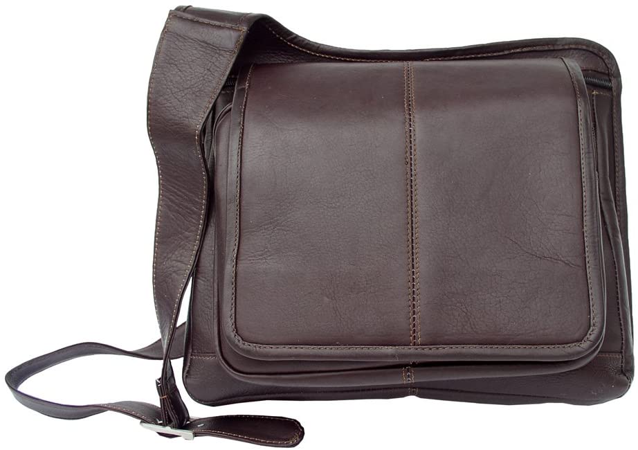 Price:$133.76   | Piel Leather Slim Line Flap-Over Ladies Bag, Chocolate, One Size | Casual Daypacks