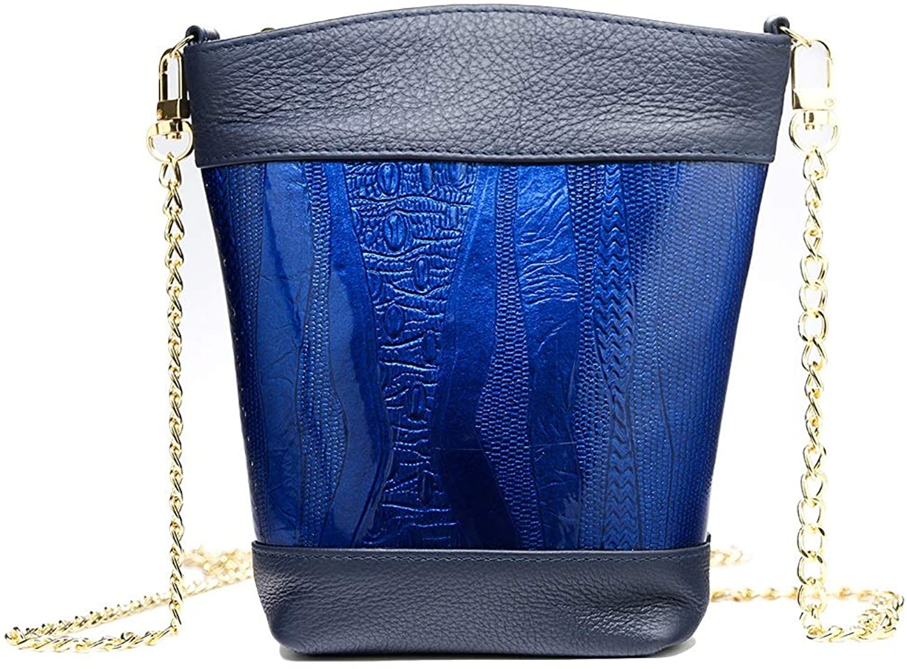 Price:$36.99 Mini Bucket Bag Large Capacity Mobile Wallet Zipper Shoulder Crossbody Bag (Blue)  Handbags   