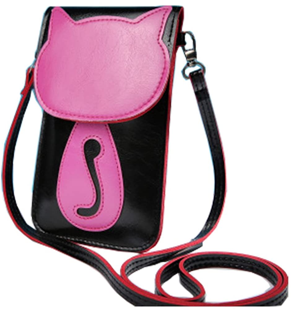 Price:$9.99 ZOONAI Mini Crossbody Shoulder Bag Cute Cellphone Change Pouch Wallet (Black)  Handbags   
