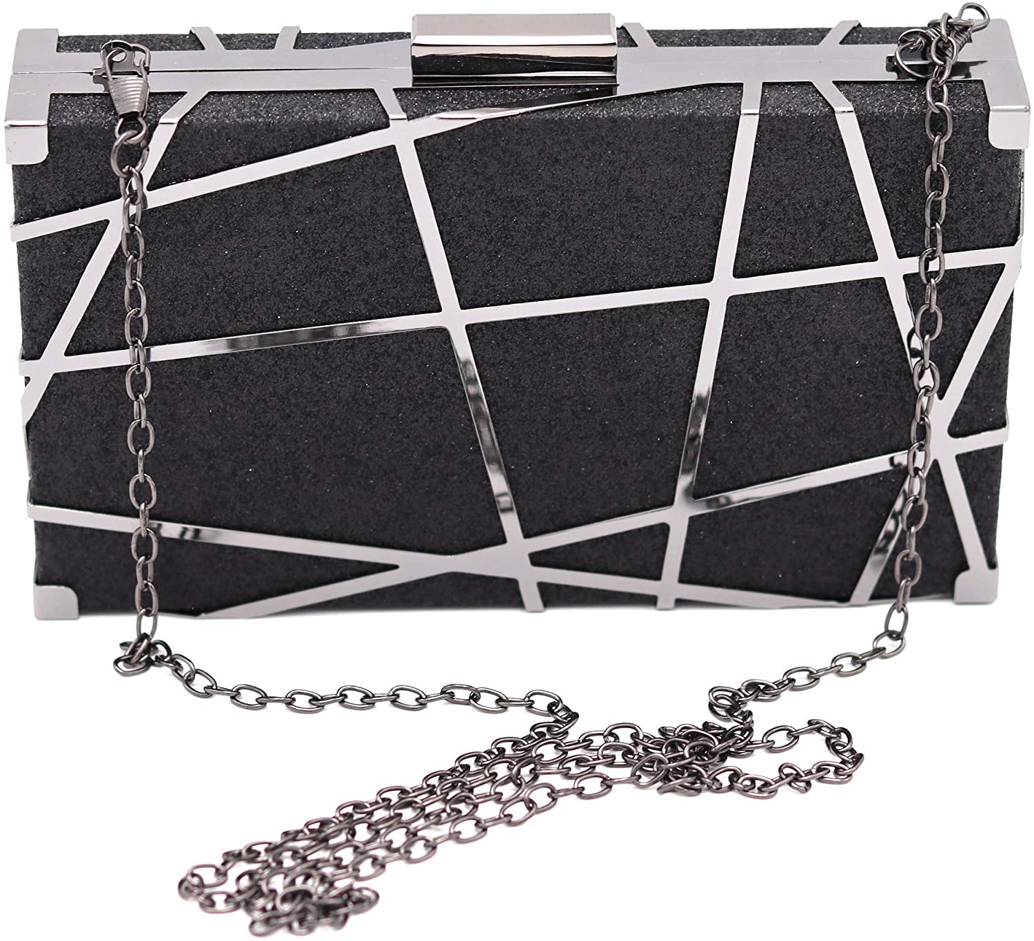 Price:$29.99 Small Black Glitter Shoulder Evening Bag  Handbags   