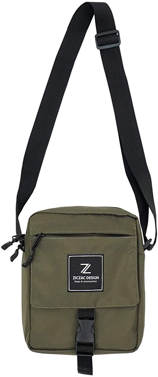 Price:$21.99 Ultralight Crossbag by ZICZAC, Medium sized Crossbody Shoulder Cellphone Wallet Lightweight Bag (Mossy Green)  Handbags   