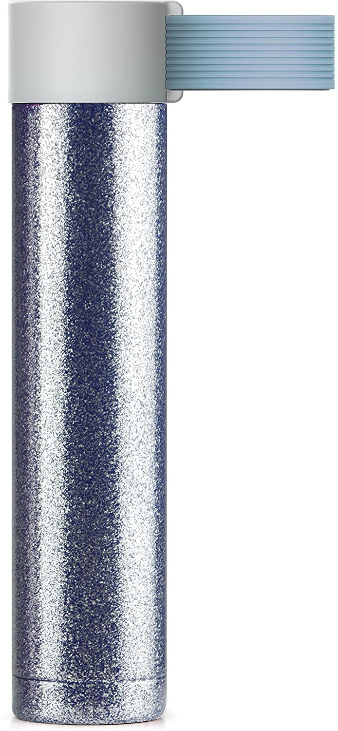 Price:$6.52    asobu Skinny Glitter Fashon Forward Double Walled Stainless Steel Insulated Water Bottle Bpa Free 8 oz (Blue)  Clothing