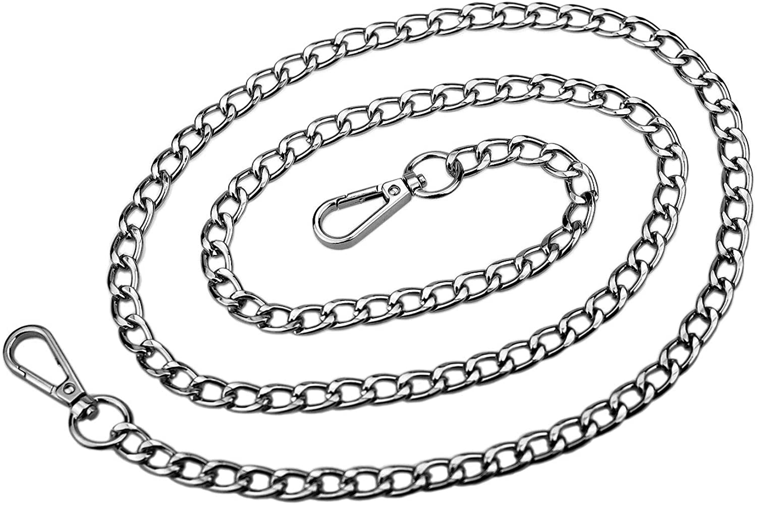 Price:$5.99 VanEnjoy Handbag Chain Straps Accessory Replacement(Grey Metal with Plate Bulkles)  Handbags   