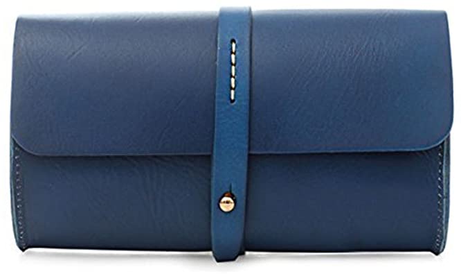 Price:$49.99 UER Women's Handcrafted Tanned Cow Leather Shoulder Bag Cross-Body Bag (Navy)  Handbags   