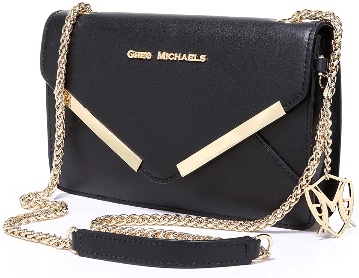 Price:$99.95 Rebecca - Envelope Style Handbag Nappa leather By Greg Michaels In Black or Red (Black)  Handbags   