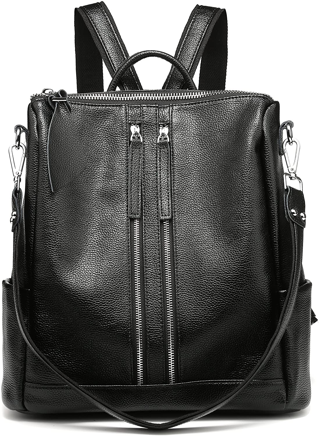 Price:$39.99    Sulandy Women Genuine Real Leather Backpack Casual Shoulder Bag Purse Black  Clothing