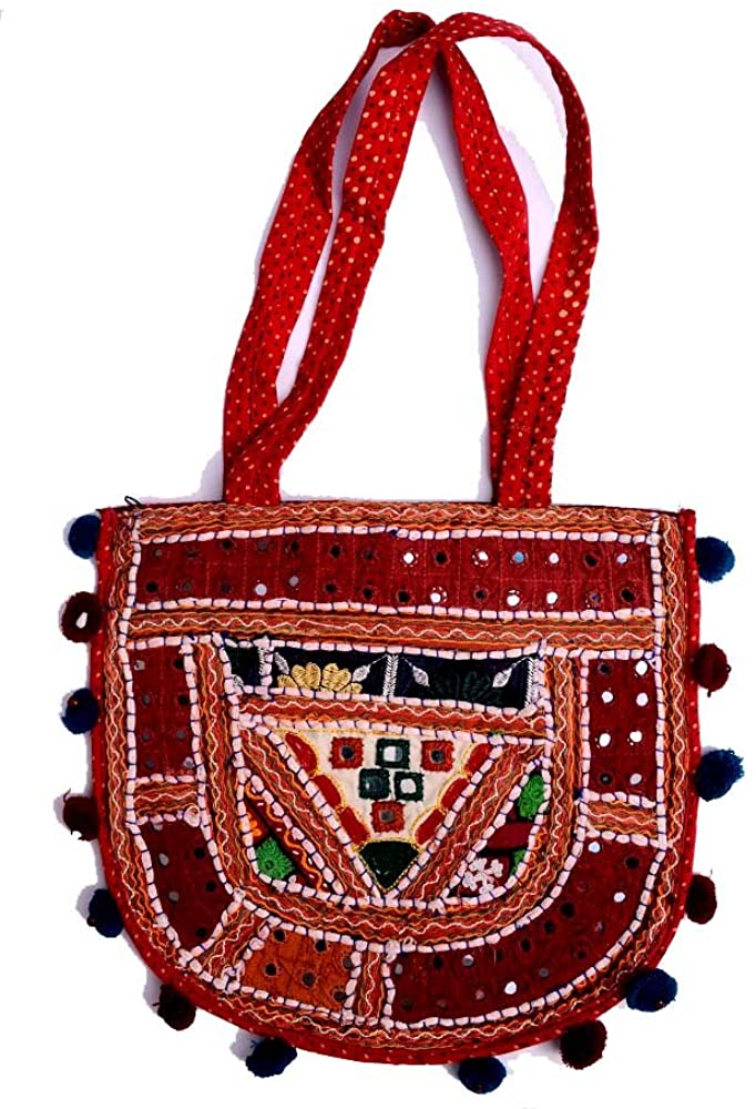 Price:$39.99 Hand Art India, Handcrafted Banjara Style Patch Work Woman's Shoulder Bag  Handbags   