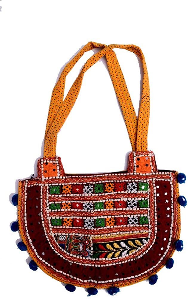 Price:$39.99 Hand Art India, Handcrafted Kutchi Work Woman's Shoulder Bag  Handbags   