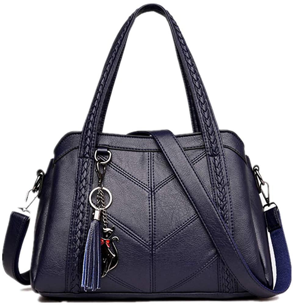Price:$19.99    Richware Women Fashion Handbag Soft PU Leather Casual Shoulder Bags Large Capacity Tote Purse for Ladies Shopping and Travel (12.20", Blue)  Clothing
