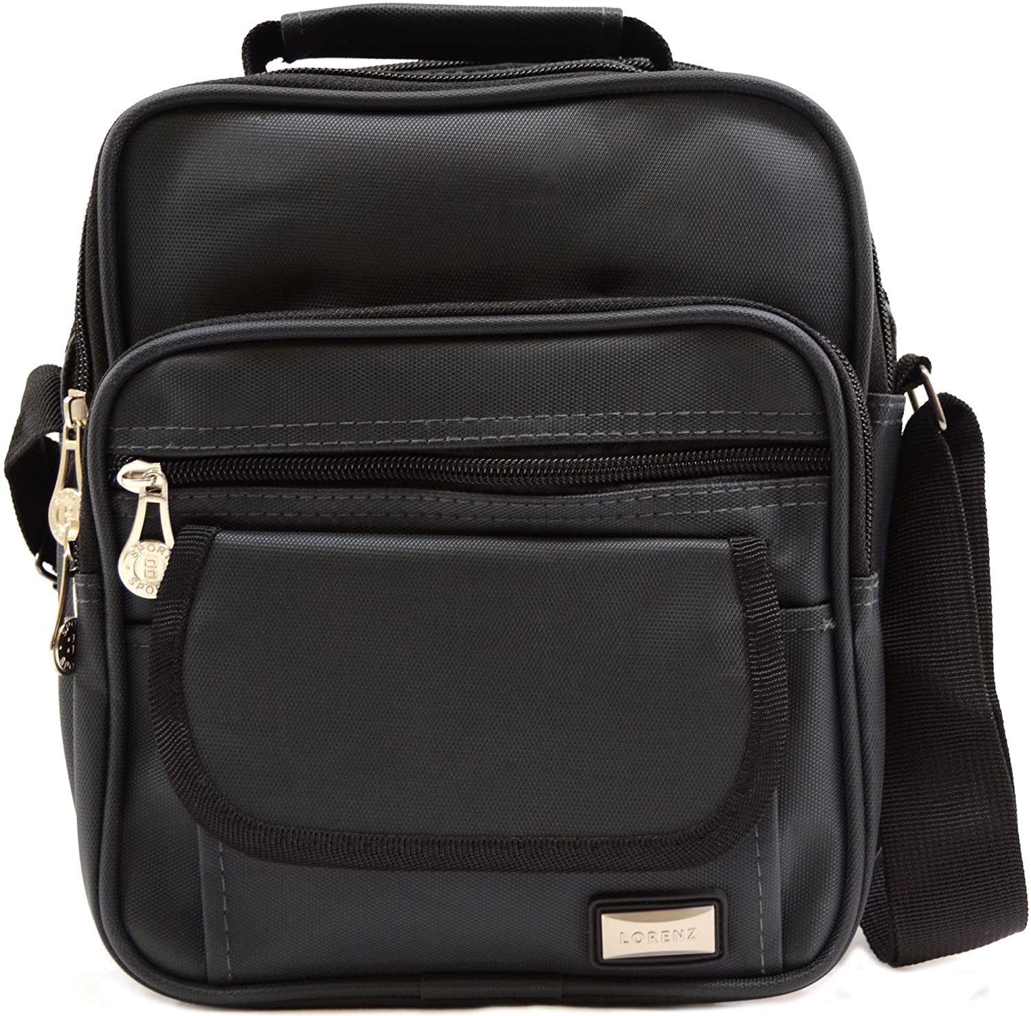 Price:$16.99 Mens/Ladies Smooth Canvas Style 'Small Messenger' Work/Travel Shoulder Bag - Grey  Handbags   