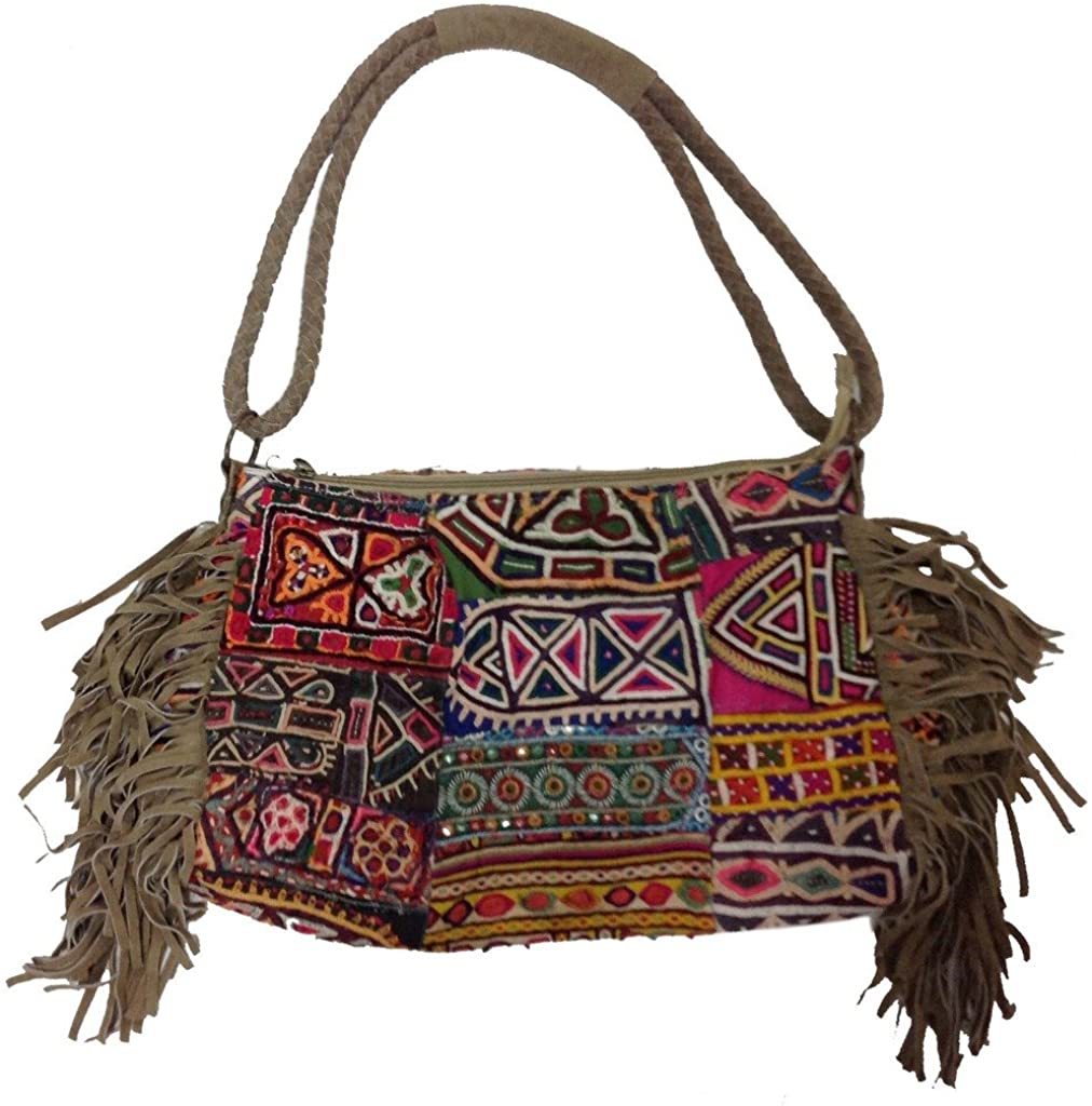 Price:$38.00 Khushbu Crafts Women's Handmade Shoulder Bag Office/Shopping/Party Multicolour  Handbags   