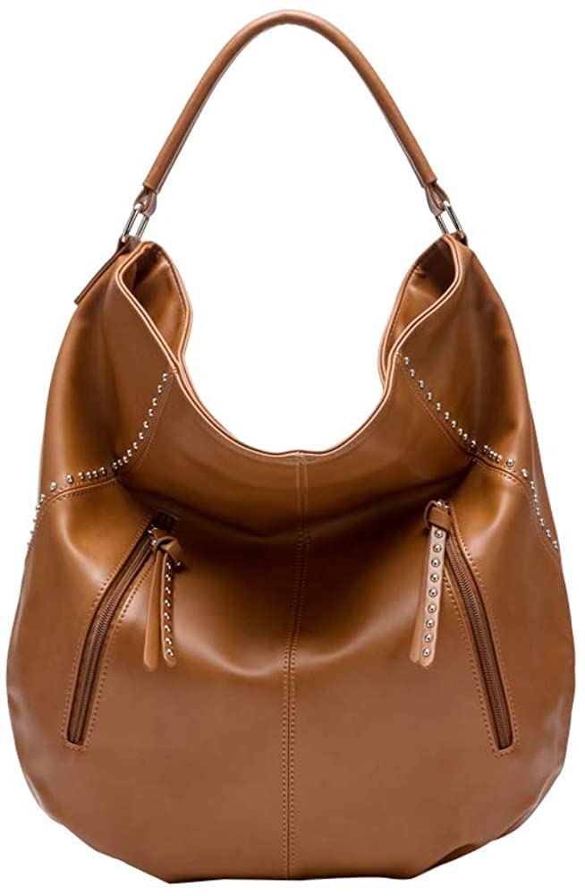 Price:$39.99    LANGYUE Soft PU Leather Hobo Handbags for Women (Brown)  Clothing