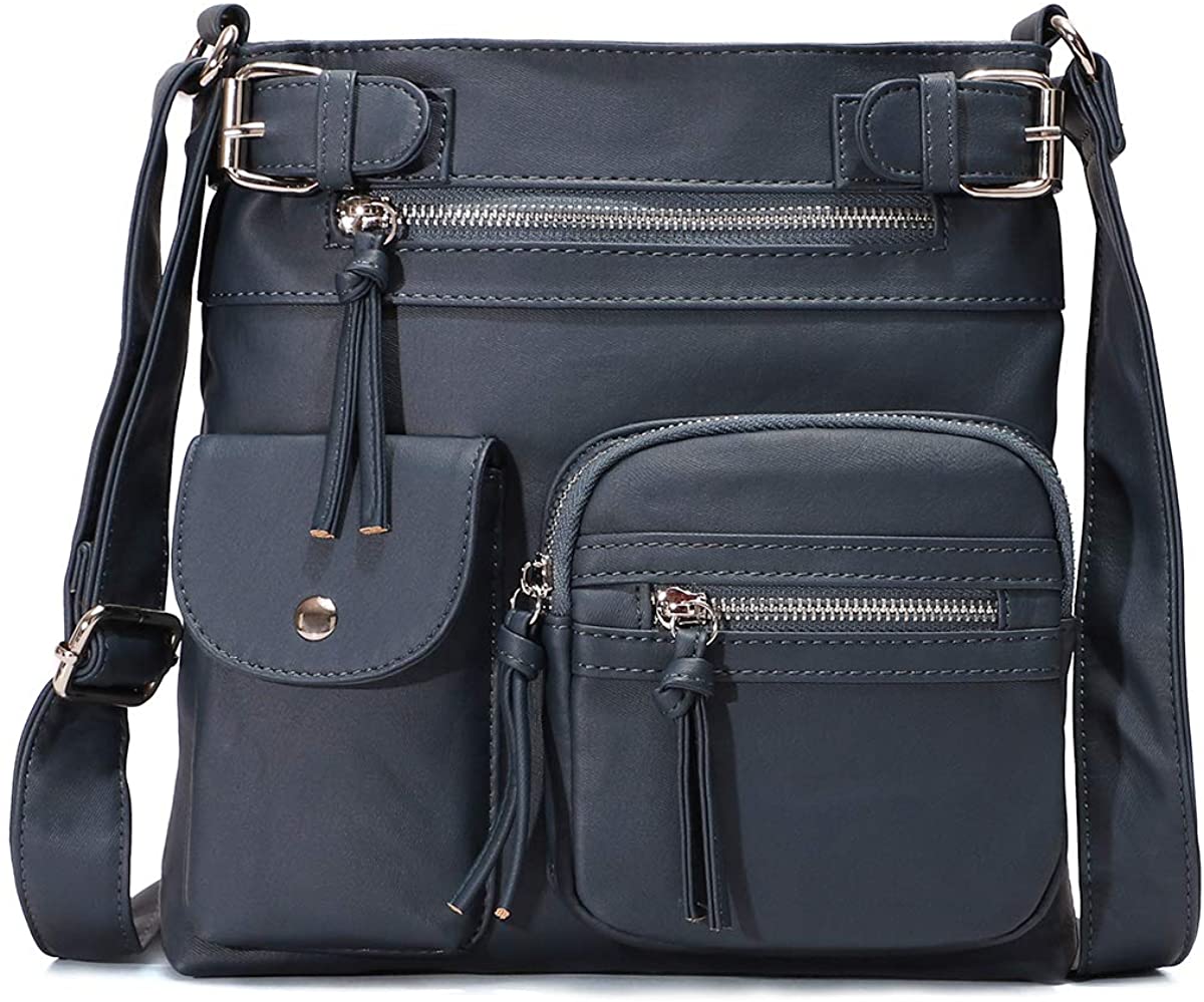 Price:$27.97 KL928 Crossbody Bags for Women Soft PU Washed Leather Crossover Purse and Handbags, Blue  Handbags   