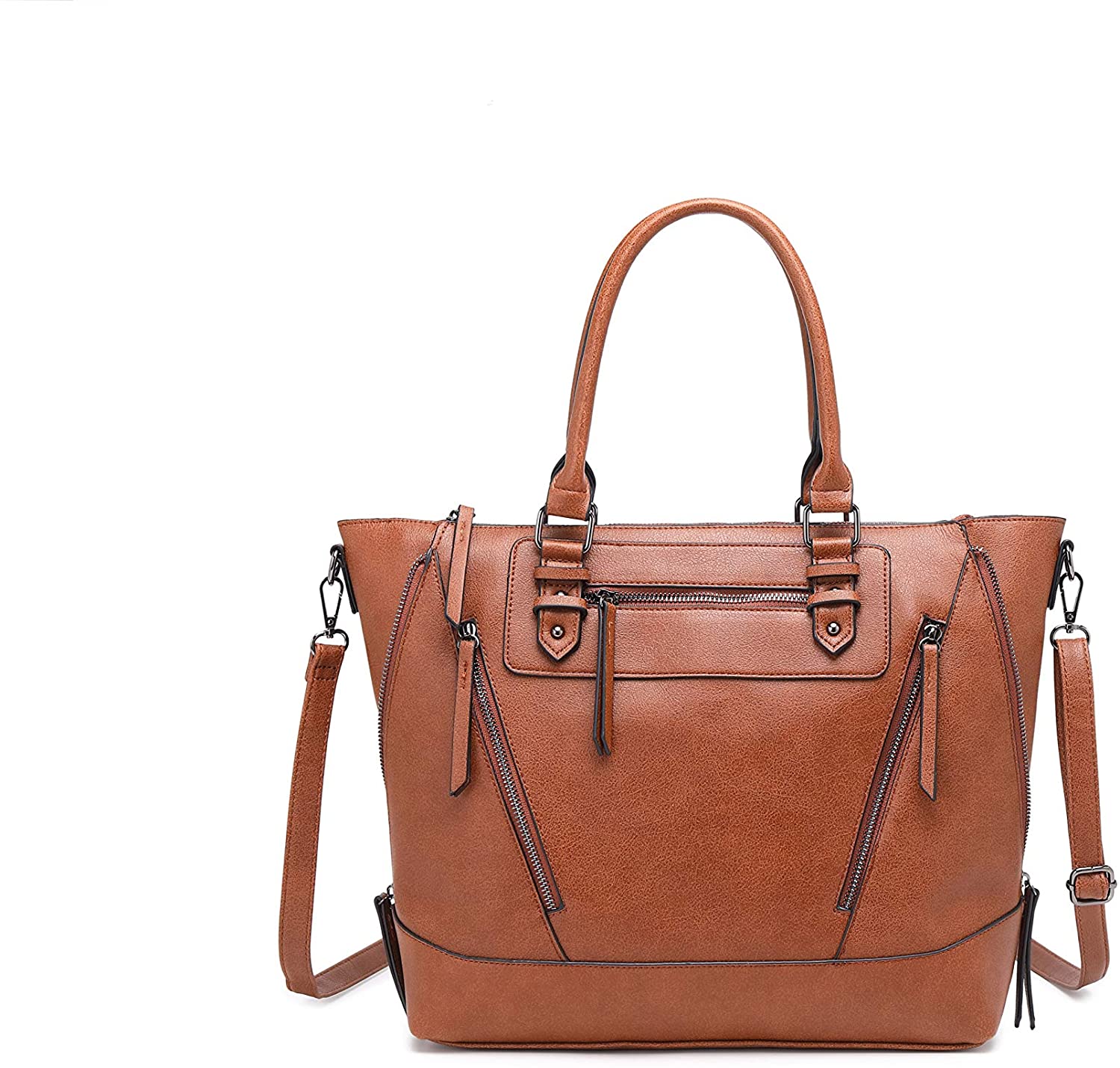 Price:$36.99    Fashion Women Faux Leather Hobo Bag business Purses Tote Top Handle Satchel Shoulder with Zipper for Ladies (Saddle brown)  Clothing