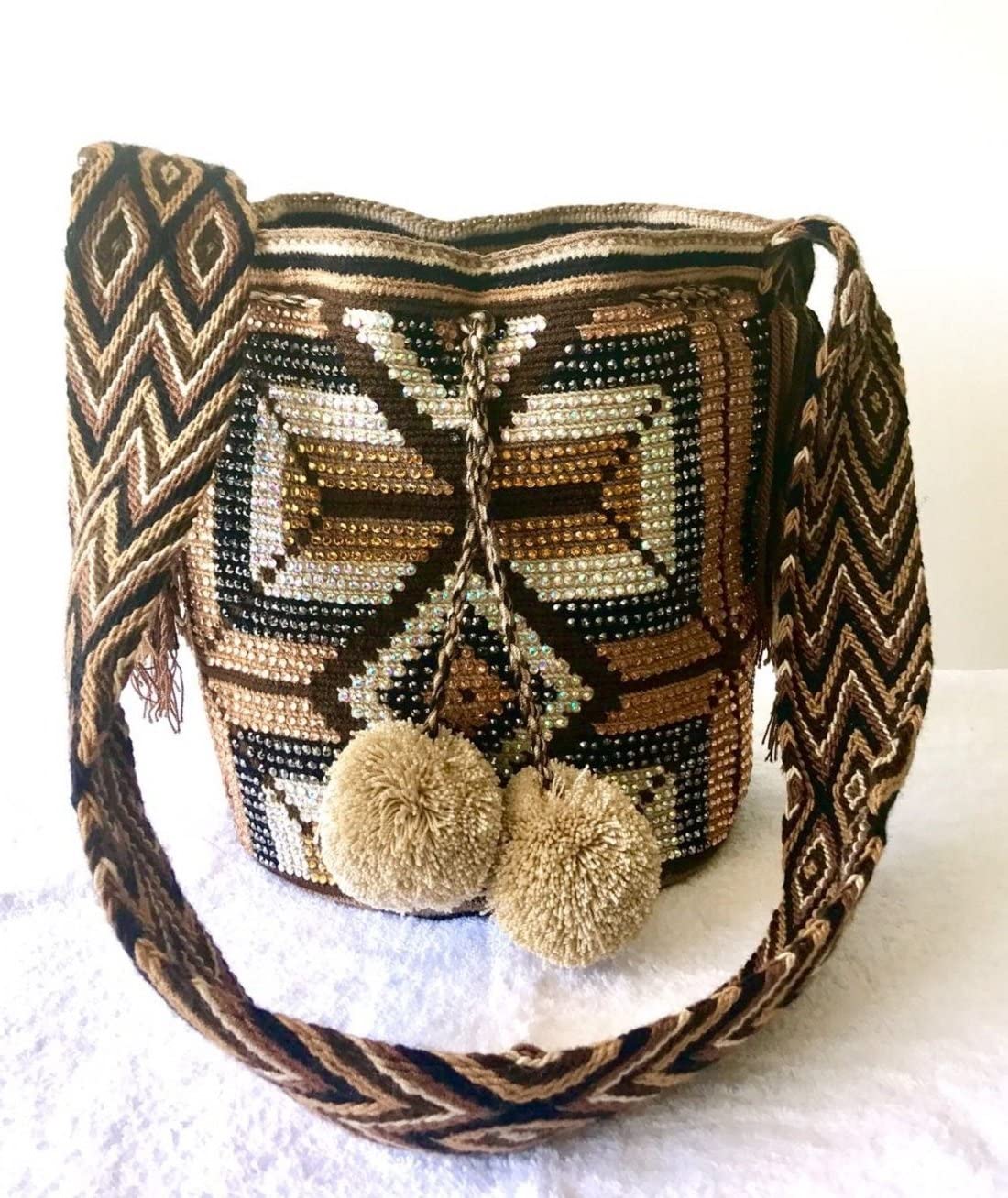 Price:$129.99    Wayuu Store Bagpack Shoulder Bag (Brown Multicolor)  Clothing