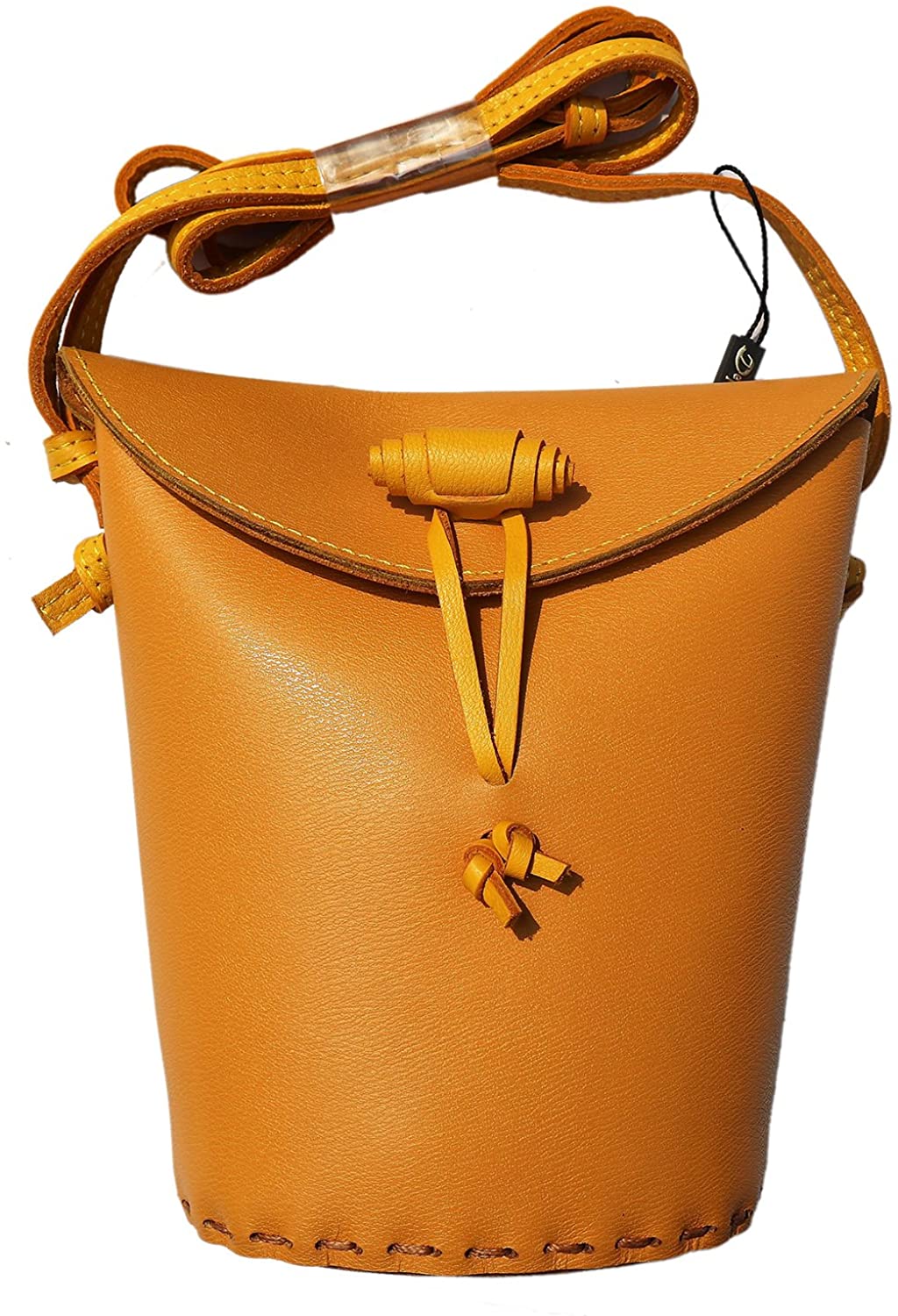 Price:$49.99 Daimanbo Women Delicate Fashion Imported Real Leather Shoulder Bag Yellow  Handbags   