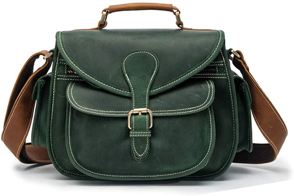 Price:$69.00 CHAO.P.J Women’s Leather Crossbody Shoulder Bag with Insert Canvas Camera Pouch  Handbags   