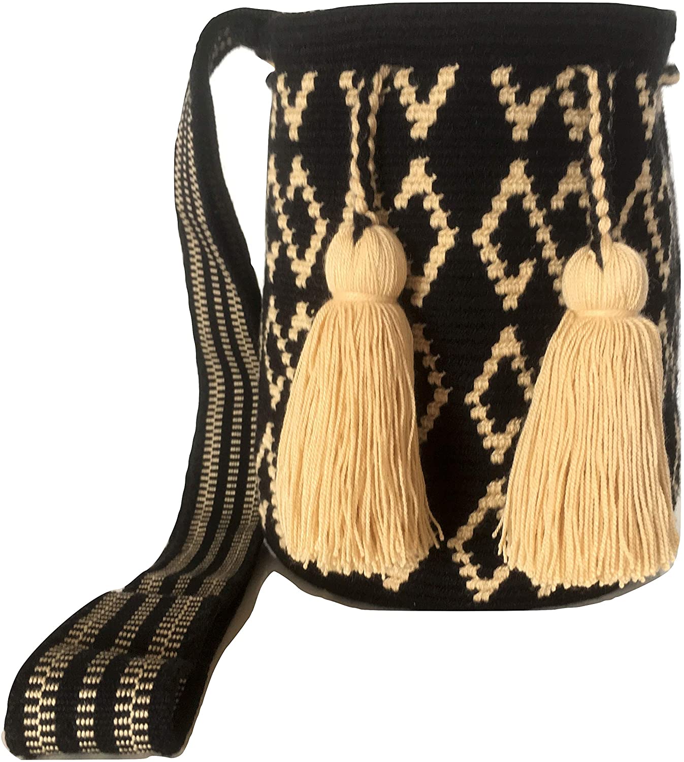 Price:$49.99 Wayuu Cute Crossbody Bags for Women Tribal Shoulder Crochet Handwoven Mochila (MEDIUM) (wa'lee)  Handbags   
