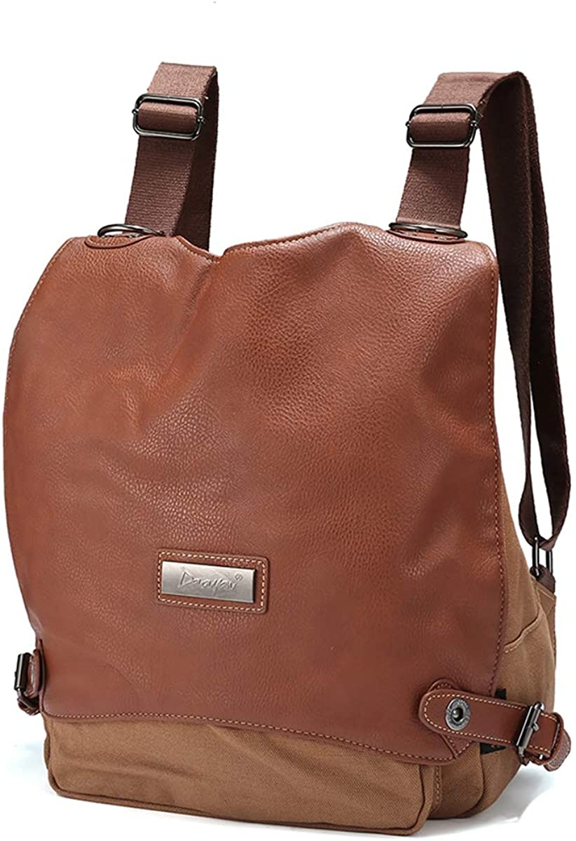 Price:$43.98    JOSEKO Fashion Backpack, Women Canvas Casual Dual-Use Shoulder Messenger Bag Rucksack Shoulder Bag for Ladies Brown 12.6''x 4.72''x 12.99''  Clothing