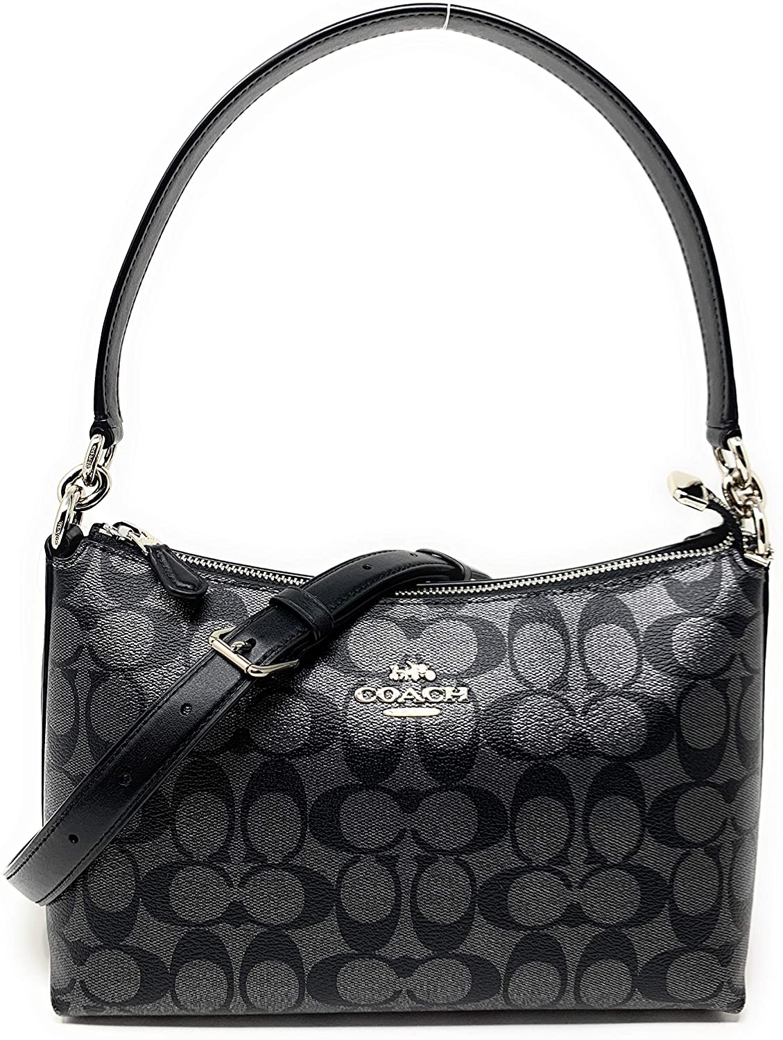 Price:$242.00 COACH WOMENS LEWIS SHOULDER BAG IN SIGNATURE CANVAS 89201 GUNMETAL  Handbags   