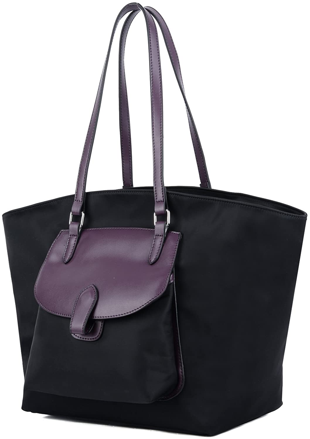 Price:$0.00    YALUXE Women's Durable Oxford Nylon Large Capacity Lightweight Tote Shoulder Bag Purple Strap Upgraded 2.0  Clothing