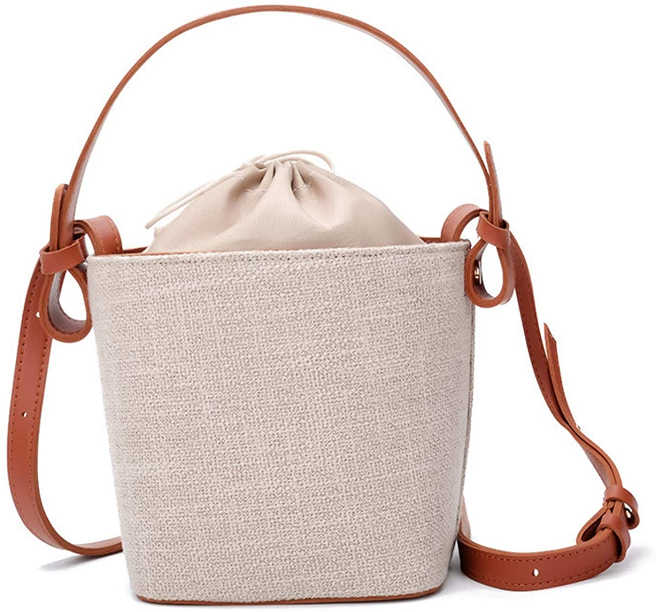 Price:$29.99 Unique Design Genuine Drawstring Retro Handbag Bucket Bag Drawstring Shoulder Bag Designer Crossbody Bags  Handbags   