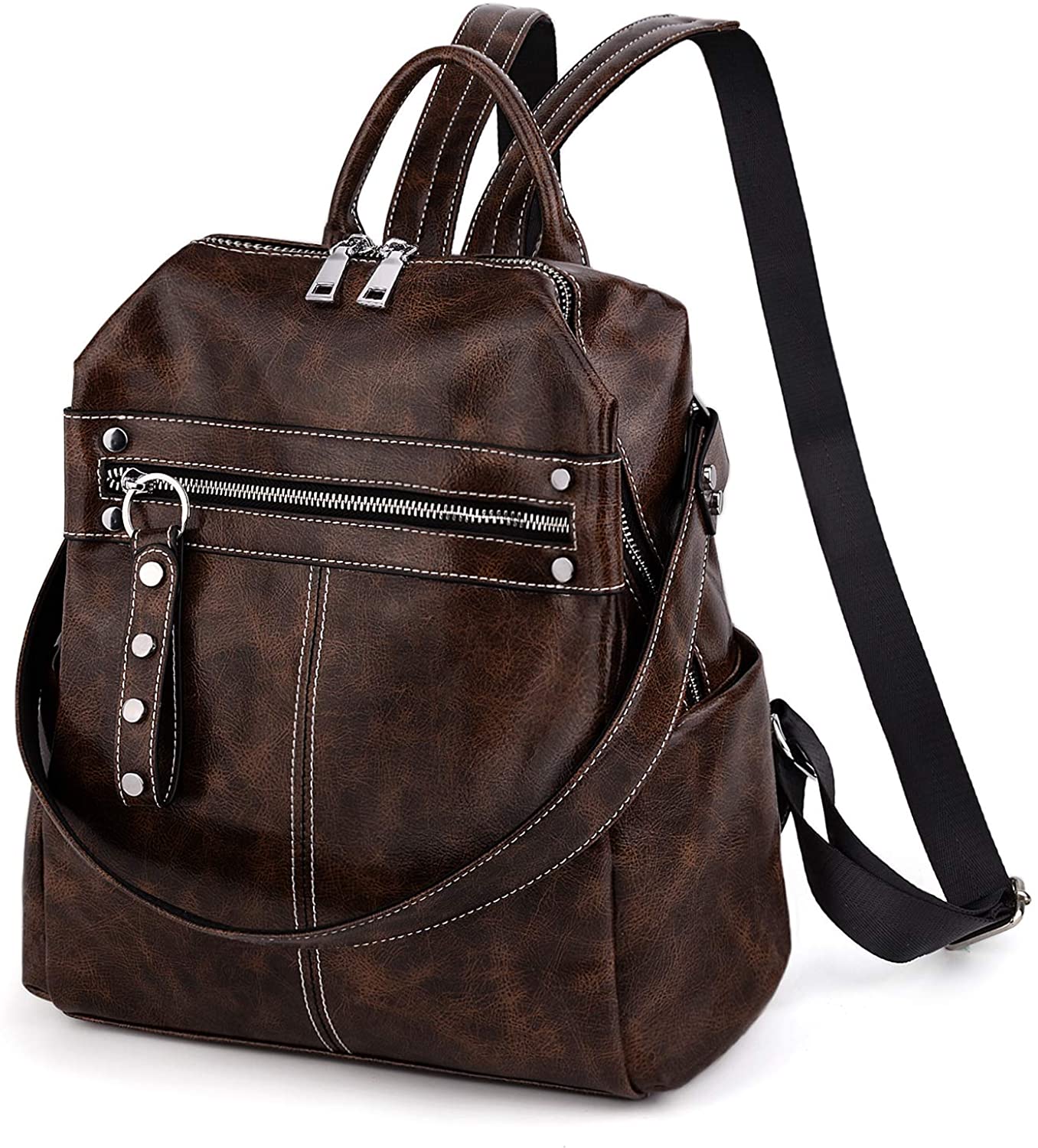 Price:$35.99    Marggage Waxed PU Leather Backpack Purse for Women Cross-body Shoulder Bag Fashion Handbags for Women  Clothing