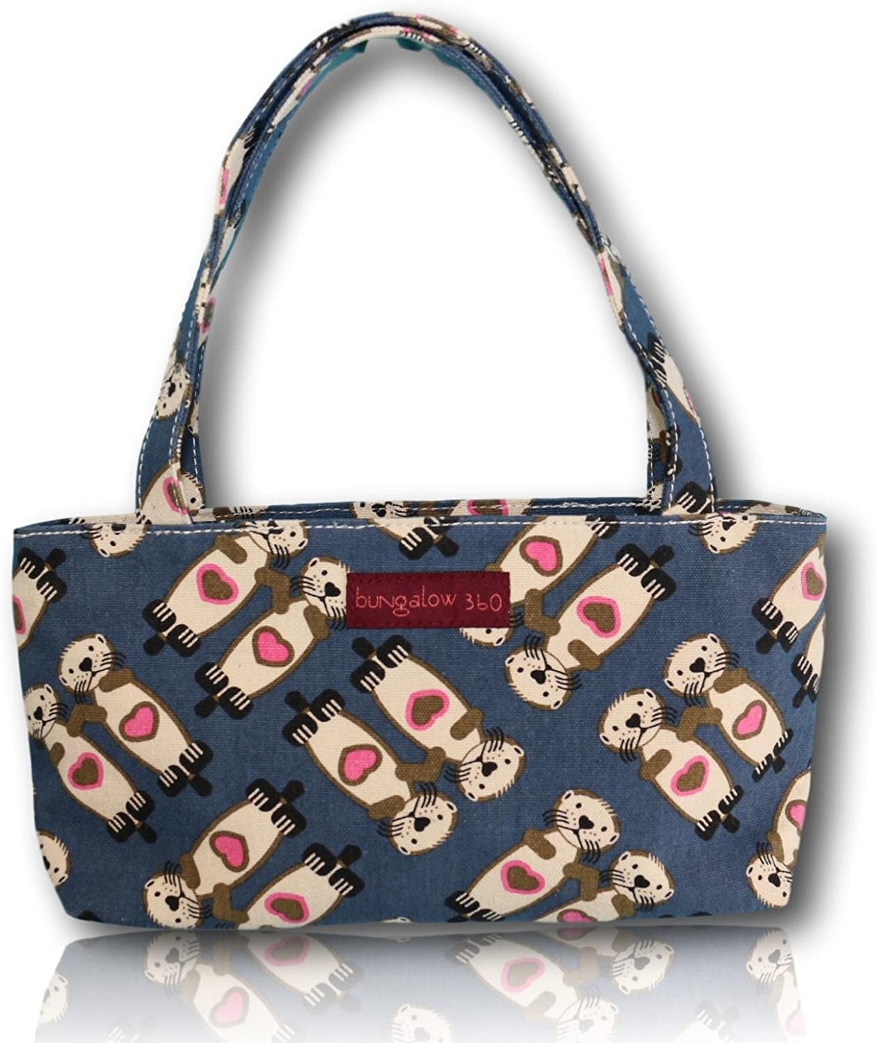 Price:$20.95    Bungalow 360 Vegan Cotton Canvas Mini Bag Purse (Sea Otter)  Clothing